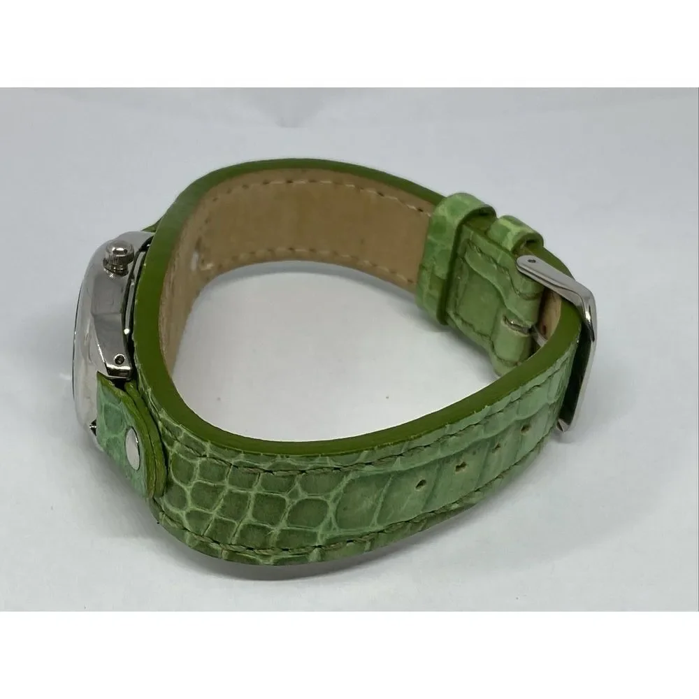 Fossil ES9934 Women's Green Leather Analog White Dial Quartz Genuine Watch XX410